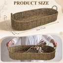 Extra Large Rectangle Seagrass Rattan Tray with Handle 30"x13"x5"
Jumbo Bankuan Tray, Stable Iron Wire Frame, Decorative Seagrass Woven Basket for Christmas Fall Rustic Farmhouse Decor