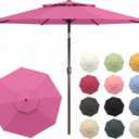 10FT Patio Umbrella, 2 Tier Outdoor Table Umbrella, Large Vented Market Umbrellas with Push Button Tilt and Crank, 8 Sturdy Ribs for Backyard, Deck, Pool, UPF50+ UV Protection