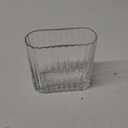 Clear Glass Vase 5.5 Inch Ribbed Vase for Flowers Unique Fluted Vase for Centerpiece Decorative Modern Vase for Wedding Dinning Living Room Table Home Office (Style 1)