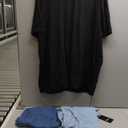 Ficerd 3 Pack Men's Big and Tall Shirts Short Sleeve Cotton Tee Crew Neck Basic Casual Top Loose Fit Summer T Shirts (Black, Haze Blue, Light Haze Blue)