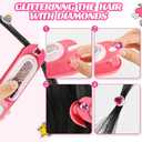 kidzkube Hair Gem Stamper Kit, Bling Hair Jewels for Girls Toys, Hair Styling Tool with Reusable Shining Diamonds, Birthday Gifts Toys for Girls Ages 3 4 5 6 8-12