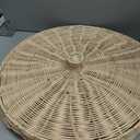 Woven Rattan Storage Basket with Lid, Round Laundry Hamper with Metal Frame, One Size