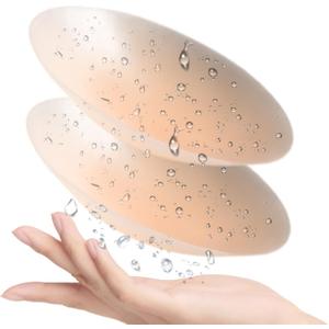 PRETTYWELL Nipple Covers for Women,Waterproof Silicone Nipple Pasties Reusable,Ultra Thin Adhesive Nipple Cover Petals (Large, Nude)