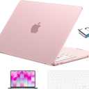 EooCoo for MacBook Neo Case 13 inch 2026 Model A3404 with A18 Pro Chip, Scratch Resistant Protective Hard Shell Case & Keyboard Cover & Screen Film & Type C, Original Matte Blush