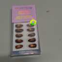 BTArtbox Press On Nails Short - Mocha Hypnotic, Almond Brown Spakly Cat Eye Press On Nails with Glue and Adhesive Tabs for Women, Soft Gel Glue On Nails in 16 Sizes - 32 Stick On Nails Kit