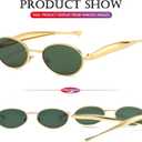 AIEYEZO Retro Oval Sunglasses for Women Men Fashion Gold Frame Sardine Sun Glasses Suitable for Small Faces