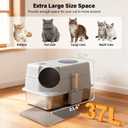 Stainless Steel Litter Box with Lid, XL Enclosed Metal Cat Litter Box