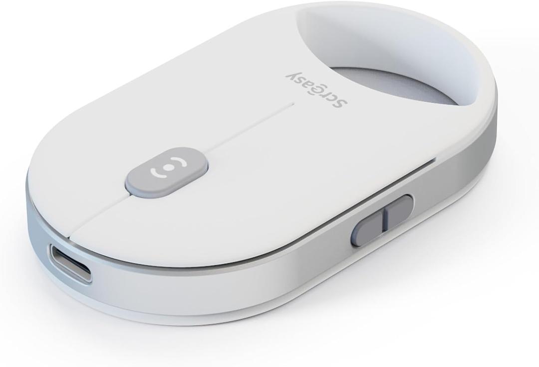 Pressure-Sensitive Flying Scroll Mouse | Small & Slim | 4-Levels DPI | 4-L Scroll Speed Ratio | Silent | Tri-Mode(Dual Bluetooth/2.4G/USB) | Portable Wireless Mice for Notebook, Laptop, Pad, PC(White)