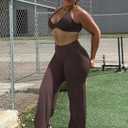 YEOREO Workout Leggings Womens No Front Seam Straight Leggings 31.5" High Waist Buttery Eddiy Gym Yoga Pants Plum Brown S