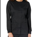 Amazon Essentials Women's Scrub Snap Jacket   Black, XX-Large