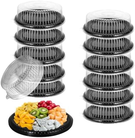 Amazon.com: 12 Pack Catering Trays with Lids, Round 12 Inch Veggie Tray with Lid, Disposable Fruit Tray for Parties, Catering Trays for Serving Snack, Appetizer, Fruit, Veggie and Sandwich : Industrial & Scientific