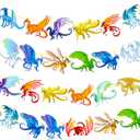 4pcs Dragon Theme Banners Dragon Birthday Party Decorations Dragon Baby Shower Banner Decorations for Fantasy Dragon Party Baby Shower Supplies