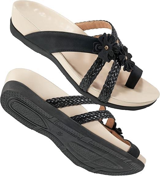 FUDYNMALC Womens Orthotic Flips Flops Sandals Arch Support for Flat feet Orthopedic Slides Sandals Plantar Fasciitis Comfortable Walking Thong Sandals for Women, 42