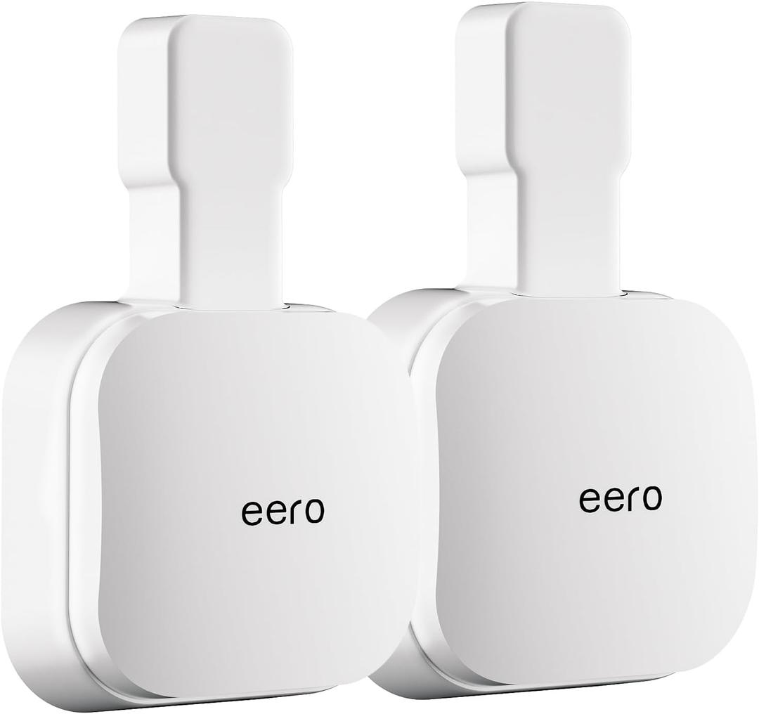 Outlet Wall Mount Holder Compatible with eero Pro 6e/Pro 6 Mesh Wi-Fi System, Built-in Cable Management No Messy Wires, Space-Saving (2 Pack)