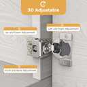 Furniware 50 Pieces 1-5/16 inch Overlay Soft Close Cabinet Hinges for Face Frame Cabinet, Stainless Steel, 105° Opening Angle, Concealed Self Closing Door Hinges- 3 Way Adjustment