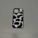 Compatible with iPhone 13 Pro Max Case Cute Cow Print for Girls Women, Hard Back Black White Design Soft TPU Bumper Protective Phone Case for iPhone 13 Pro Max