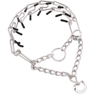 No Pull Prong Dog Collar,Adjustable Dog Pinch Training Chain Collar with Comfort Rubber Tips for Training Guidance Small Medium Large Dogs (M)