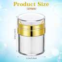 12PCS 1oz Gold Travel Jars for Creams, 30ml Airless Pump Jars Refillable Travel Bottles Empty Makeup Containers for Creams Lotion Moisturizer Toiletries Dispenser