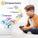 Drones for Kids, RC Drone with Cool Led Lights Mini Remote Control Beginner Drone Indoor Outdoor RC Quadcopter with 3D Flip and 2 Rechargeable Battery Flying Toys Gift for Boys Girls, White