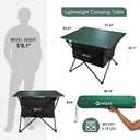 VILLEY Portable Camping Side Table, Ultralight Aluminum Folding Beach Table with Carry Bag for Outdoor Cooking, Picnic, Camp, Boat, Travel, Large 24''