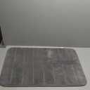 Yimobra Memory Foam Bath Mat, Super Soft Absorbent Bathroom Rug Non-Slip 31.5x20 Inch, Quick Dry, Machine Washable Floor Carpet for Tub Shower, Home Decor Accessories, Gray (Grey)