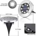 LYHOPE Solar Ground Lights Outdoor, 16 Pack 8 LED Solar Disk Lights Waterproof Garden In-ground Pathway Light Landscape Lighting for Lawn,Yard,Deck,Patio,Walkway (White)