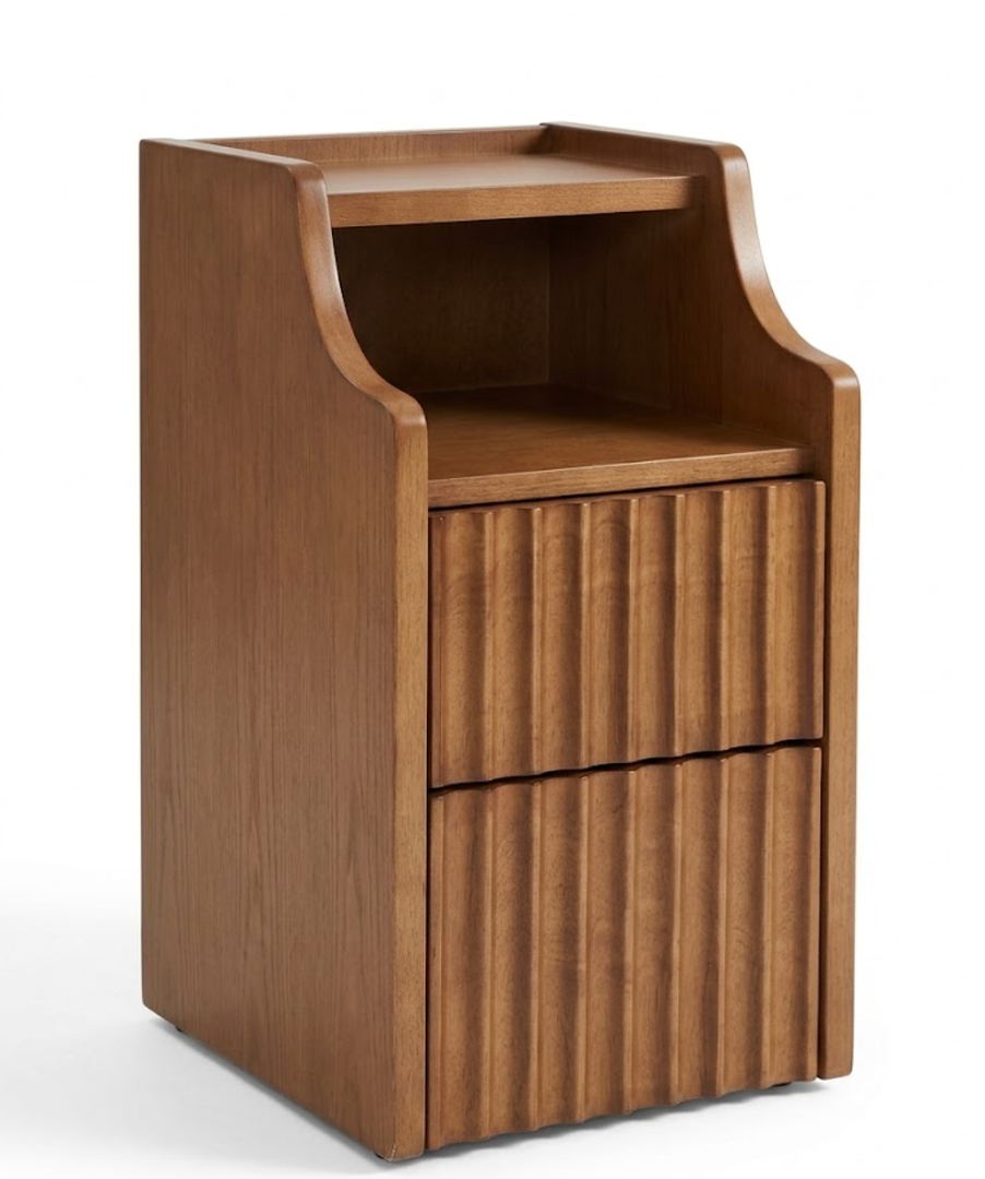 Narrow Bedside Table with Drawers & Storage, Farmhouse End Table Modern Side Table for Bedroom Livingroom Sofa Office