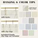Mini Curtains for Small Windows 18 Inch Length 24w 18L Long Cafe Pinch Pleated Striped Farmhouse Curtains for Kitchen