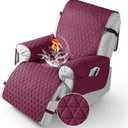 TAOCOCO 100% Waterproof Recliner Cover - Recliner Cover with Non-Slip Granule, Recliner Chair Covers with Elastic Band, Recliner Chair Covers for Reclining Chair(Wine, Medium-25'')