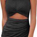 Acelitt Women's 2025 Summer Sleeveless Tank Dresses Cut Out Twist Bodycon Wrap Party Evening Mini Dress (Medium, Black)