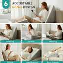Bedluxe Wedge Pillow, 12 inch Bed Wedge Pillow for Headboard, Pillow Wedge for Acid Reflux Relief, Sleeping, After Surgery, Snoring, Gerd, Triangle Pillow Wedge - Cooling Memory Foam Top, White/Grey