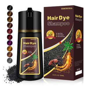 Chestnut Brown Hair Dye Shampoo 3 in 1, Color for Men & Women, Long-Lasting for 100% Gray Hair Coverage, 16.9 Fl Oz