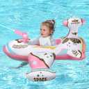 Swimbobo Toddler Pool Float with Seat Boat Inflatable Ride-on Airplane Pirates Sharks Car for Kids Outdoor Toys