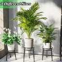 3Pack Metal Plant Stands Outdoor Indoor,Rustproof Iron Flower Pot Stands Outdoor,Heavy Duty Pot Stand for Plants Indoor,Round Black Display Rack Flower Stand Plant Holders