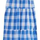 kinstell Women's Summer Boho Spaghetti Strap Square Neck Ruffle Casual Flowy Long Dress Beach Swing Party Maxi Dress (Large, Blue Plaid)