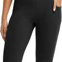 baleaf Capri Leggings for Women Knee Length Yoga Workout Capirs Leggings with Pockets Tummy Control Stretch (Black, L)