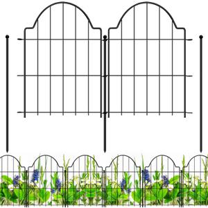 Decorative Garden Fences 17in x 26.9ft, 26 Pack Outdoor Fencing Animal Barrier Dog Border, Metal Wire Fence Panels for Garden Decor, Flower Bed Edging Borders for No Dig Patio Yard