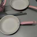 Tasty Clean Ceramic Non-Stick Aluminum Cookware Set, Tempered Glass Lid, Dishwasher Safe, 16-Piece, Pink