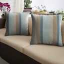 Sorra Home x Sunbrella - Gateway Mist Indoor/Outdoor Corded Pillow Set, Set of 2, 18 x 18 Inches