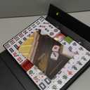 Yellow Mountain Imports Mahjong Bundle - Chinese Mahjong Set, Classic Ivory and Mahjong Mini-Tiles Stretchy Bracelet