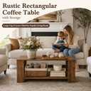 Coffee Table for Living Room, 39" 2-Tier Wood Table with Storage, Modern Rectangle Center Table, Small Space Home Furniture,Easy Assembly