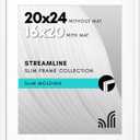 Americanflat 20x24 Picture Frame with Polished Plexiglass - Use as 16x20 Frame with Mat or Display 20x24 Photo Without Mat - Streamline Collection - Thin Border Picture Frames for Wall - White