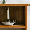 Candle Holder Ceramic Candlestick Holder, Candlelight Stand for Spell Candles, Taper Candles, and Incense, Halloween Christmas Dining Room Home Decoration Display-White and Green