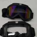 Lievermo Dirt Bike Goggles 2 Pack - Motorcycle, ATV, Riding, Ski, Windproof Racing Glasses (Colorful + Clear)