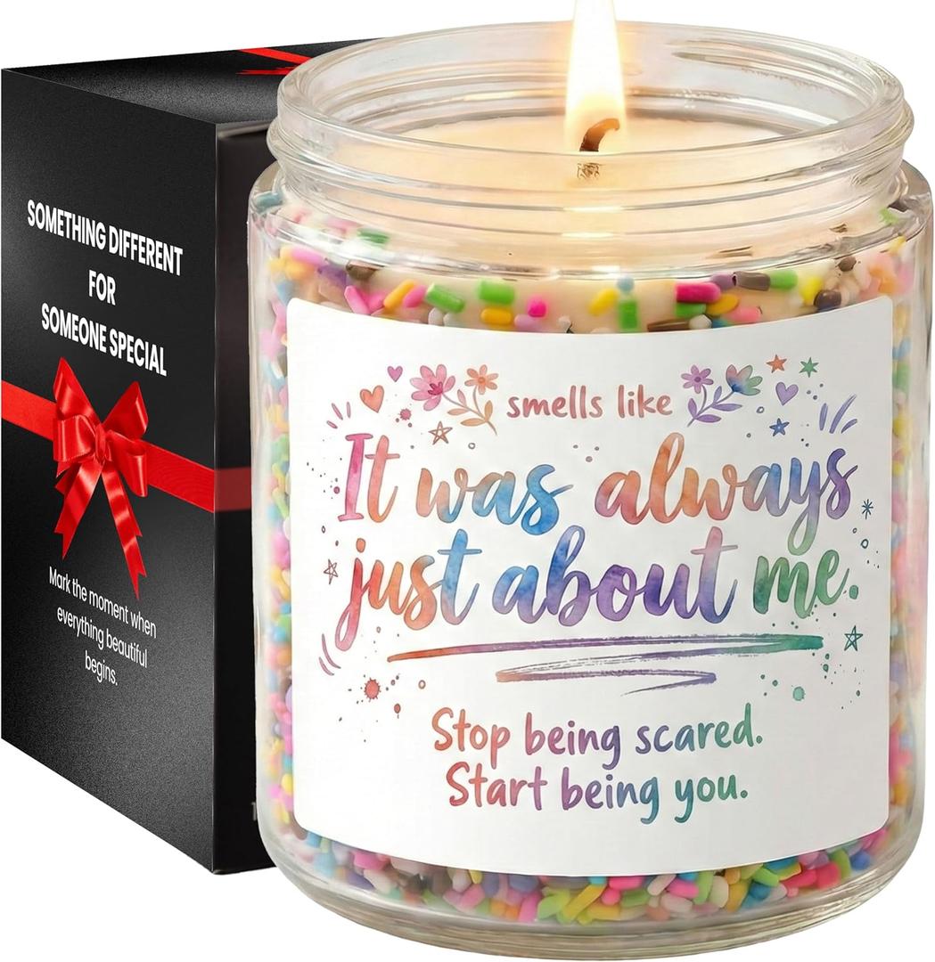 Funny Scented Candle Gifts, Pride Month Present, Lavender Sprinkle Candle Gift for LGBT LGBTQ+ & Self Care - Encouragement Gift for Best Friend, Birthday, Her, Him, Girl, Gay, Lesbian