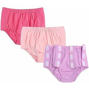 3 Pack Post Surgery Underwear, Adaptive Clothing, Tear Away Briefs, Incontinence Underpants, Reusable Stick-on Brief M