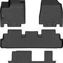 Auxko All Weather Floor Mats Fit for Nissan Pathfinder 2022-2025 2026(8 Seaters) / Infiniti QX60 (7 Seaters) TPE Rubber Liners Set All Season Guard Odorless Anti-Slip Floor Mats