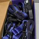 A ANTELOPE Ratchet Tie Strap Set of 4-5250 LBS Breaking Strength, 1.5" x 8' Ratchet Straps with 4 Soft Rings, Coated S-Hooks, and Soft Padded Handles for Secure Motorcycles, Trucks, Trailers (Blue)