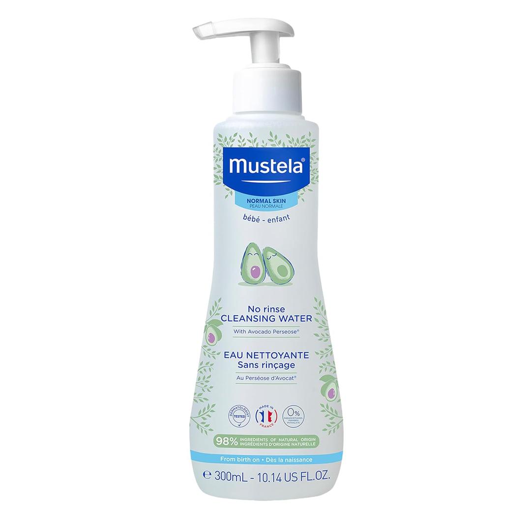 Mustela Baby Cleansing Water - No-Rinse Micellar Water - with Natural Avocado & Aloe Vera - for Baby's Face, Body & Diaper