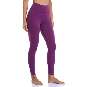 YUNOGA Women's Ultra Soft High Waisted Seamless Leggings Tummy Control Yoga Pants (Large, Purple)